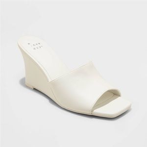 A New Day Vivi Wedge Mule Heels - White